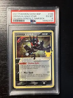 Pokemon Greninja Gold Star Celebrations SWSH144 BSP PSA 6 NM - Image 1