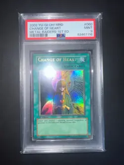 2002 YU-GI-OH! Change of Heart MRD-060 Metal Raiders 1st Edition PSA 9 - Image 3