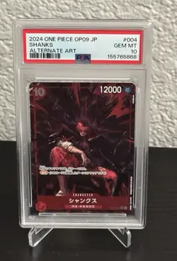 2024 ONE PIECE OP09 SHANKS ALTERNATE ART #004 PSA 10 JP - Image 1