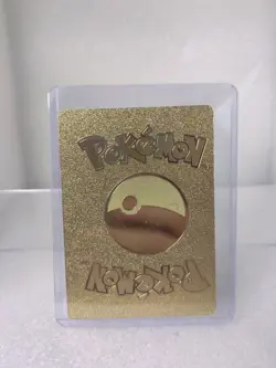 Pikachu Mega Ampharos Tag Cosplay Gold Foil Pokemon Fan Art Card HP610 - Image 2