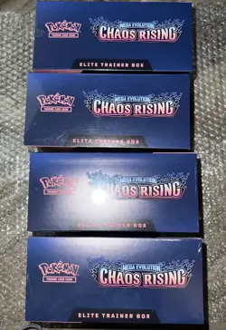 X4 Pokemon Mega Evolution Chaos Rising Elite Elite Trainer Box ETB NEW Lot of 4 - Image 5