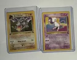 Pokemon WOTC 1st Edition holo Pre-release Aerodactly And Promo Mew Card - Image 2