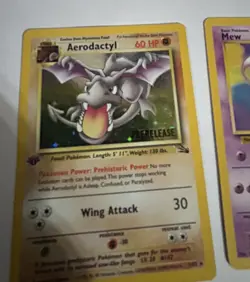 Pokemon WOTC 1st Edition holo Pre-release Aerodactly And Promo Mew Card - Image 4