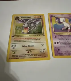Pokemon WOTC 1st Edition holo Pre-release Aerodactly And Promo Mew Card - Image 5