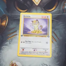 Meowth 1st Edition 56/64 Pokemon Jungle Played Single Card WOTC 1999 TCG - Image 1