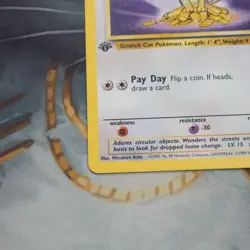 Meowth 1st Edition 56/64 Pokemon Jungle Played Single Card WOTC 1999 TCG - Image 2