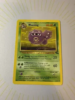 Pokemon TCG Weezing Fossil, Unlimited Uncommon Card 45/62 NM/LP - Image 2