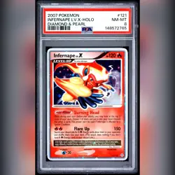 Pokemon TCG Infernape LV.X 121/130 Diamond & Pearl Holo 2007 PSA 8 - Image 1