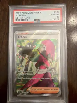 2025 POKEMON PRE EN-PRISMATIC EVOLUTIONS ULTRA RARE #133 ATTICUS PSA 10 - Image 1