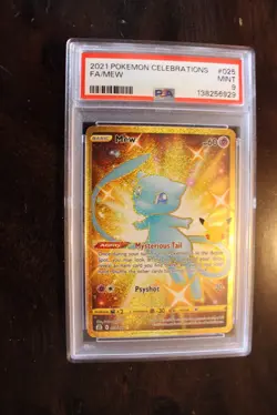 Pokemon Mew 025/025 Celebrations Secret Rare Full Art Holo PSA 9 English TCG - Image 1