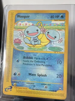 Pokemon TCG Wooper Aquapolis 117/147 Regular Common NM - Image 1