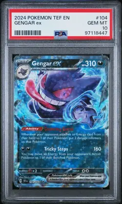 Pokemon TCG Gengar EX Temporal Forces Gengar ex 104/162 PSA 10 - Image 1