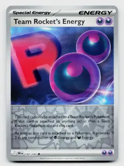 x4 Playset Pokemon Team Rocket's Energy Uncommon Reverse Holo Card TCG 182/182 - Image 1