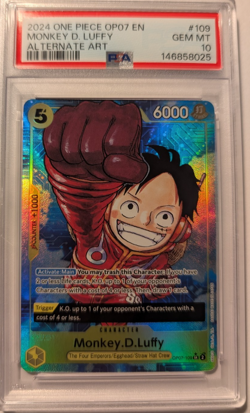 Monkey D. Luffy PSA 10 English One Piece Card OP07-109 2024 500 Years Alternate - Image 2