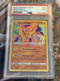 2020 Pokemon - Zamazenta 102/185 - Amazing Rare PSA 9 Vivid Voltage - Image 1