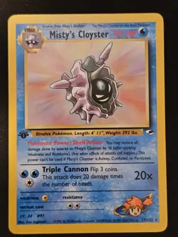 Pokemon TCG Misty's Cloyster 29 Gym Heroes 1st Ed Mint / Near Mint - Image 1