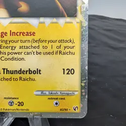 Pokemon TCG Raichu Prime 83/90 Undaunted Ultra Rare Holo LP with Corner Crease - Image 5