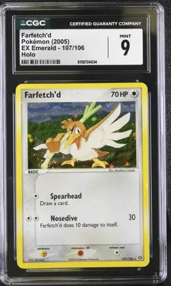 Pokemon Farfetch'd 107/106 Holo EX Emerald - CGC 9 - Image 1