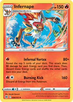 Pokemon - Infernape - 026/172 - Brilliant Stars - Non Holo Rare - NM/M - Image 1