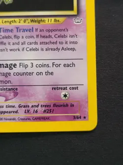 Pokemon TCG Celebi Neo Revelation 3/64 Holo Rare - Image 3