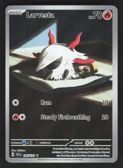 Larvesta 196/191 Pokemon TCG SV08: Surging Sparks NM - Image 1