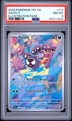 2024 Pokemon Temporal Forces 177 Gastly PSA 8 155211602 - Image 1