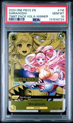 2024 ONE PIECE TOURNAMENT #116 SHIRAHOSHI TNMT PACK VOL.6-WINNER PSA 10 - Image 1