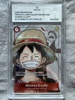 2022 Monkey D.Luffy 25th Anniversary One Piece Promo P-001 NM Pi 10 Pristine - Image 2