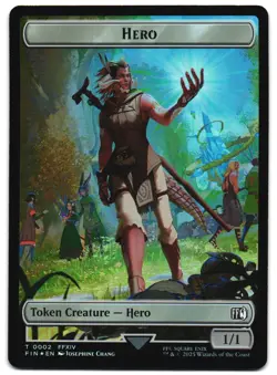 Hero (0002) // Wizard (0014) Double-Sided Token Foil 2 // 14 T FINAL FANTASY MTG - Image 1