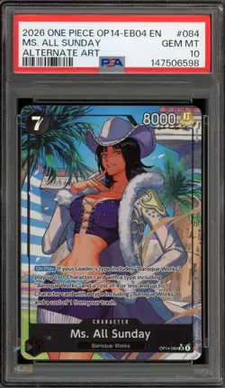 One Piece CCG Ms. All Sunday Alternate Art OP14-084 PSA 10 Gem Mint - Image 1