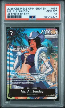 One Piece OP14-EB04 The Azure Sea's Seven - Ms. All Sunday #084 Alt Art - PSA 10 - Image 1
