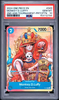 2024 ONE PIECE PROMOS #043 MONKEY D. LUFFY PSA 10 - Image 1