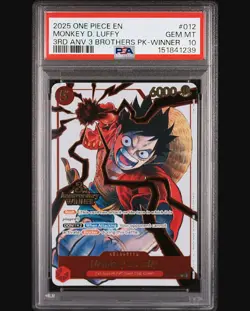 2025 ONE PIECE 3RD ANNIVERSARY WINNER 3 BROTHERS MONKEY D. LUFFY PSA 10 - Image 1