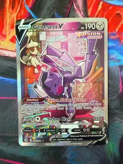 Pokemon TCG Genesect v Fusion Strike Holo Ultra Rare Card 255/264 Near Mint - Image 1