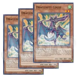 Yugioh - Dragunity Couse x 3 - 1st Edition NM - Free Holographic Card - Image 1