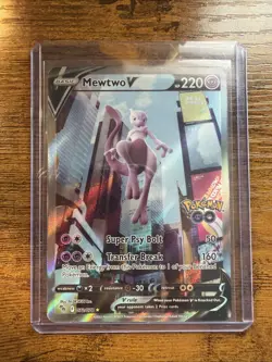 Pokemon Go Mewtwo v Alternate Full Art Holo Rare Card 072/078 Pokemon TCG - Image 1