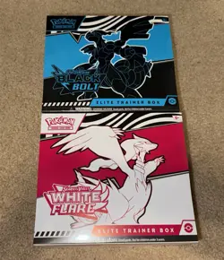 Pokemon TCG Black Bolt and White Flare Elite Trainer Box ETB Set of 2 Sealed - Image 1