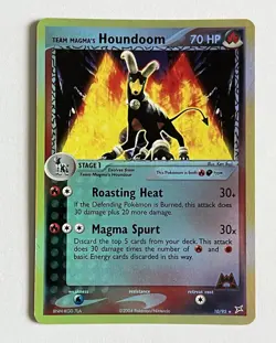 Pokemon Team Magma's Houndoom 10/95 Reverse Holo Rare 70 HP English - Image 1