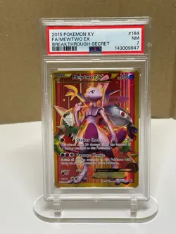 2015 Pokemon XY Breakthrough Mewtwo EX 164/162 Secret Rare PSA 7 NM - Image 1