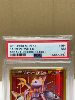 2015 Pokemon XY Breakthrough Mewtwo EX 164/162 Secret Rare PSA 7 NM - Image 2