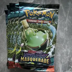 Pokemon TCG Scarlet & Violet Twilight Masquerade Booster Pack Lot (5) English - Image 3
