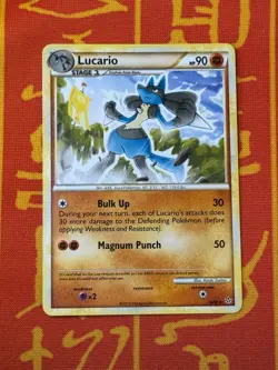 POKEMON TCG LUCARIO 19/95 EXCELLENT NON HOLO RARE UNLEASHED - Image 1