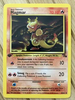 Pokemon TCG Magmar 39/62 1st Edition Fossil Uncommon (English) - LP - Image 1