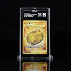 Hero's Medal 2020 Pokemon SWSH Vivid Voltage 201/185 Full Art Secret Rare TAG 10 - Image 1