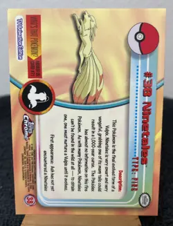 Ninetales Topps Chrome Pokemon TV Animation Edition #38 2000 Near Mint/Mint - Image 3