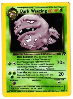 Pokemon TCG Dark Weezing Holo 14/82 Team Rocket Unlimited LP/MP - Image 1