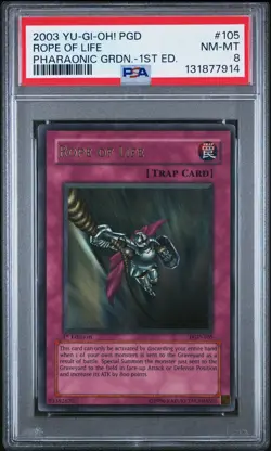 2003 Yu-Gi-Oh! Rope Of Life Pharaonic Guardian PGD 1st Edition Ultra Rare PSA 8 - Image 1
