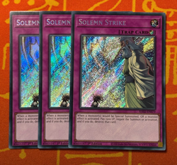 YUGIOH SOLEMN STRIKE SECRET RARE NM RA02-EN079 x3 PLAYSET - Image 1