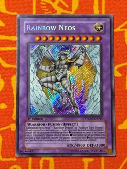 YUGIOH RAINBOW NEOS SECRET RARE 1ST EDITION LIGHT PLAY PTDN-EN044 - Image 1