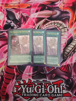 Yu-Gi-Oh! 3x The Fallen & The Virtuous Playset CH01-EN019 Ultra Rare 1st Ed NM - Image 1